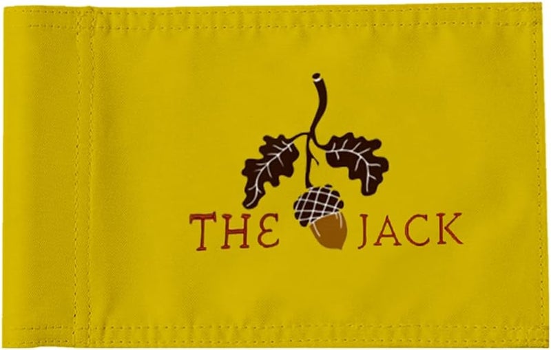 2BUT Standard Bluejack National Golf Club Texas Golf Pin Flag Practic Putting Green Golf Flag For Backyard Garden Double-Sewn 600D Nylon Miniature Pin Flag Regulation Tube Flag(BJK 8"X6") - Image 1